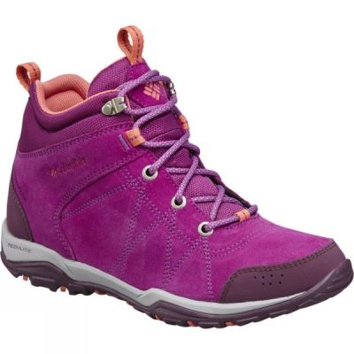 Botas Columbia Fire Venture Mid Waterproof Suede Mujer Fucsia - Chile OMP019462